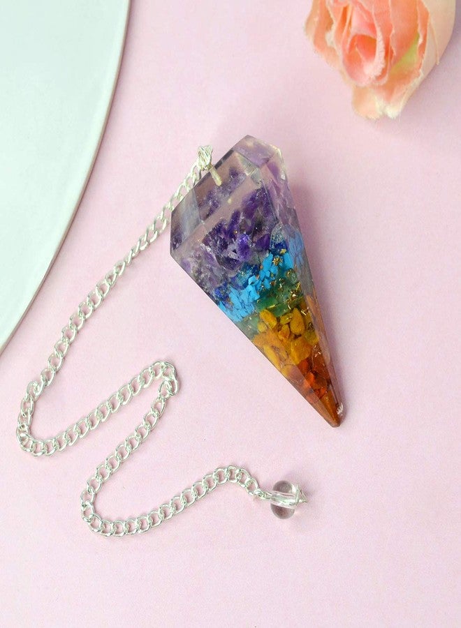 Crystu Natural Action 7 Chakra Dowser Pendulum Orgone Crystal Stone Dowser Pendulum Dowsing For Healing Gemstones (Color : Multi) - Image 1